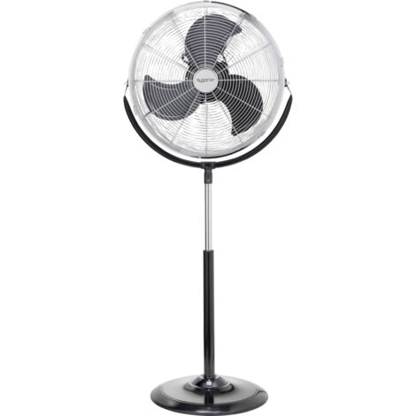 Orbegozo Standventilator PWS 1845 – 45 Cm Flügel, 3 Geschwindigkeiten, Höhenverstellbar, Schwarz/Silber