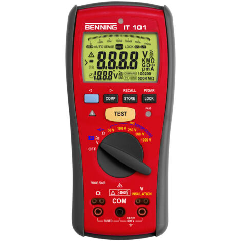 Benning IT 101 Isolationsmessgerät  50 V, 100 V, 250 V, 500 V, 1000 V 20 GΩ