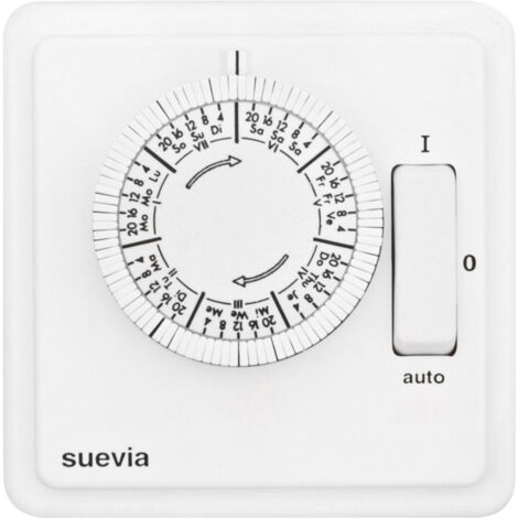 Suevia SU280439 Unterputz-Zeitschaltuhr analog Wochenprogramm 1200 W IP20 EIN/AUTO/AUS-Programm