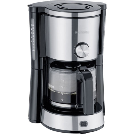 Severin KA 4825 "TYPE SWITCH" Kaffeemaschine Edelstahl, Schwarz Fassungsvermögen Tassen=10 Glaskann