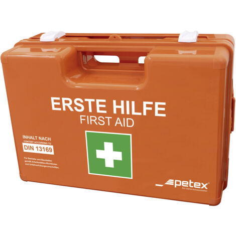 Petex 43924035 Erste Hilfe Koffer DIN 13169 350 x 140 x 240 Orange