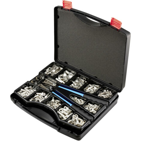 TRU COMPONENTS TC-11894512 Rohrkabelschuh-Sortiment 6 - 50 mm² mit Crimpzange 6 mm² 50 mm² Silber 28