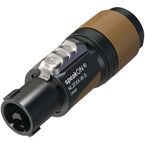 Neutrik NL2FXX-W-S Lautsprecher-Steckverbinder Stecker, gerade Polzahl: 2 Schwarz-Braun 1 St.