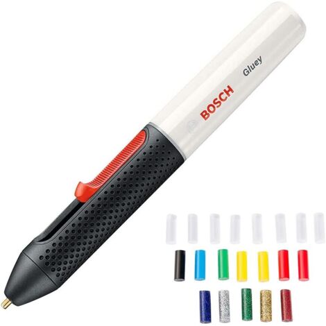 Bosch Akku Heißklebestift Gluey Marshmallow (Farbe: weiß, mit 20 Klebesticks)