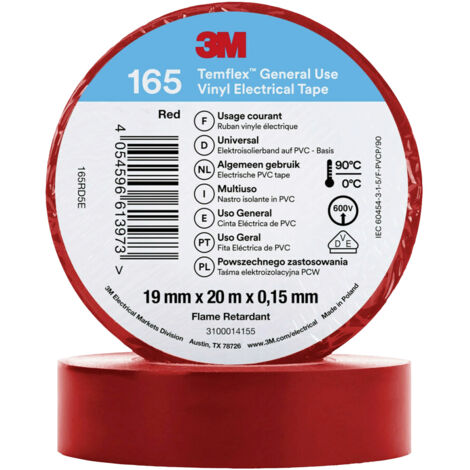 3M 165RD5E Isolierband Rot (L x B) 20 m x 19 mm 1 St.