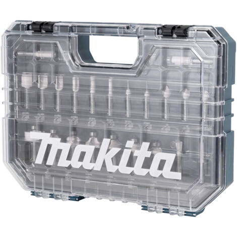 Makita Fräser Set 22-teilig – Nutfräser, Hohlkehlfräser, Bohrfräser für Hartholz – Koffer – D74778 (1/5)
