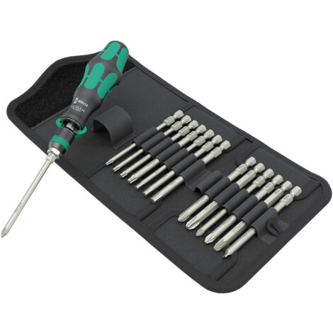 Wera Ratschenschraubendrehers-Set Kraftform Kompakt 15-teilig – Ergonomischer Griff – Ratschenfunktion mit 36 Zähnen – Magnetischer Bithalter (1/5)