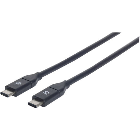 Manhattan USB-Kabel USB 3.2 Gen2 (USB 3.1 Gen2) USB-C® Stecker, USB-C® Stecker 0.50 m Schwarz 35489 (1/4)