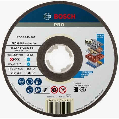 Bosch PRO Multi Material X-Lock Trennscheibe 125 x 1 x 22,23 mm - 2608619269