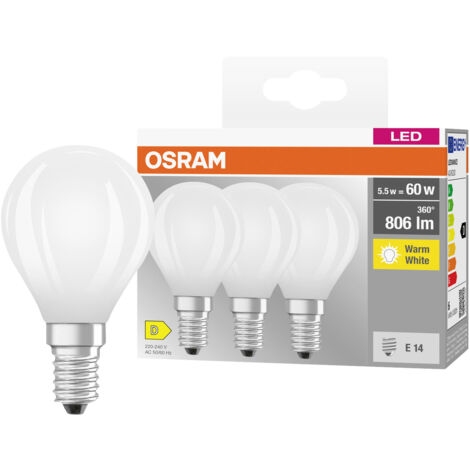OSRAM HOMELIGHTING 4058075592599 LED EEK D (A - G) E14 Tropfenform 5.5 W = 60 W Warmweiß (Ø x H) 45
