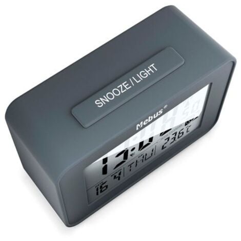Mebus 51460 Funk Wecker Anthrazit Alarmzeiten