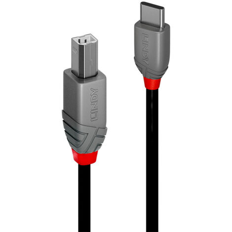 LINDY USB-Kabel USB 2.0 USB-C® Stecker, USB-B Stecker 1.00 m Schwarz 36941 (1/5)