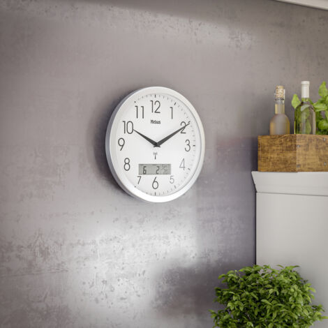 Mebus 52826 Orologio Da Parete Radiocontrollato Bianco – Diametro 26 Cm Con Termometro E Igrometro Integrati - 4