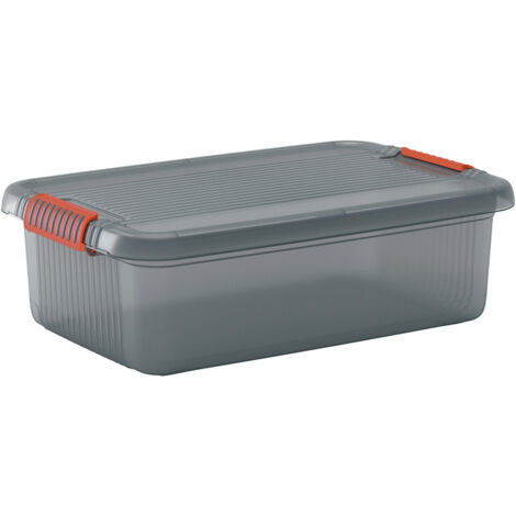 KIS 237489  Aufbewahrungsbox K Latch stapelbar (B x H x T) 590 x 180 x 390 mm Rauchgrau, Transluzent