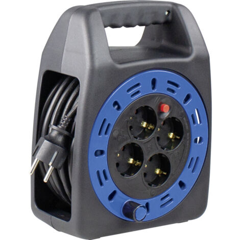 AS Schwabe 16410 Kabeltrommel 10 m Schwarz Schutzkontakt-Stecker