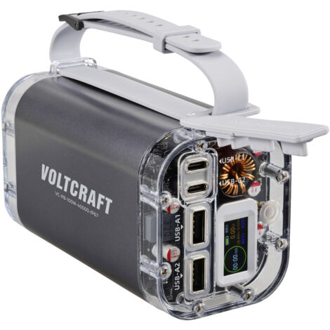 VOLTCRAFT VC-PB-100W-40000-IP67 Powerbank 40000 mAh USB PD LiPo USB-C®, USB-A (Host) Aluminium-Grau