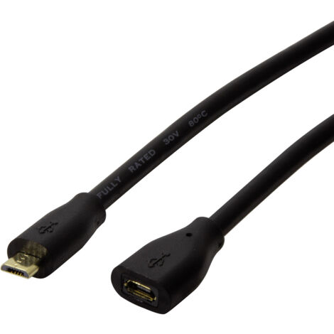 LogiLink USB-Kabel USB 2.0 USB-Micro-B Stecker, USB-Micro-B Buchse 0.50 m Schwarz CU0120 (1/3)
