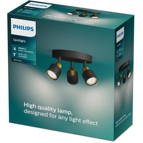 Philips Niall Spot - Plafondspot met vier lichtpunten - Zwart met goud