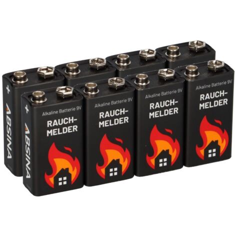 8x 9V-Block Rauchmelder Batterie für Rauchwarnmelder Messgeräte Spielzeuge