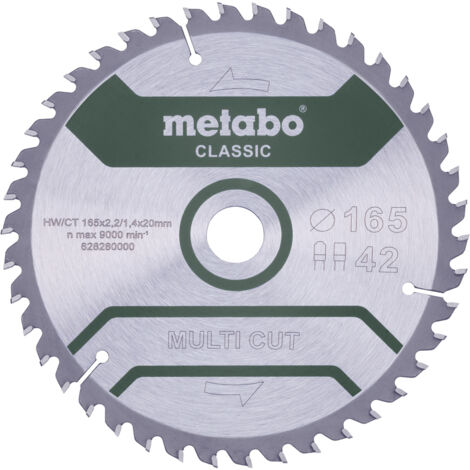METABO Sägeblatt "multi cut - classic", 165x2,2/1,4x20 Z42 FZ/TZ 5° (628280000)