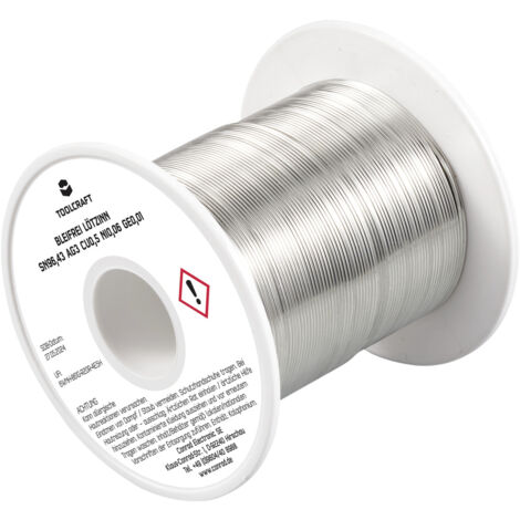 TOOLCRAFT TO-9503328 Lötzinn, bleifrei Spule Sn96,43Ag3Cu0,5Ni0,06Ge0,01 ROL1 100 g 0.7 mm (1/3)