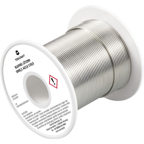TOOLCRAFT TO-9503319 Lötzinn, bleifrei Spule Sn95,5Ag3,9Cu0,6 ROL1 100 g 1.2 mm (1/3)