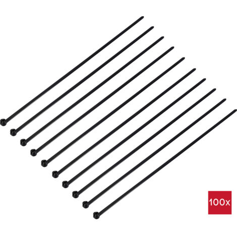 TRU COMPONENTS TC-12814192 Kabelbinder 300 mm 4.8 mm Schwarz mit Metallzunge, UV-Witterungsstabil 1