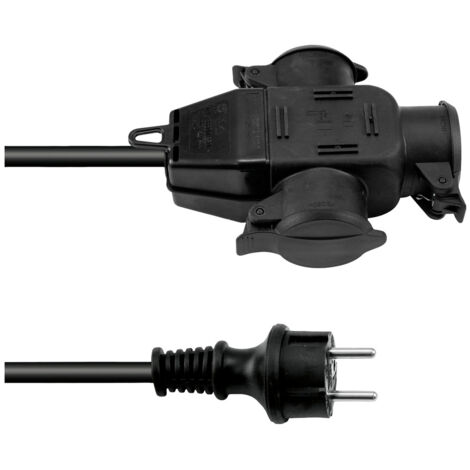 Eurolite 3024701D Strom Verlängerungskabel Schwarz 3 m H07RN-F 3G 2,5 mm²