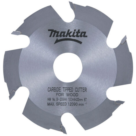 Makita – Nutfräser 100mm – 6Z für Holz – Schnittgröße 4mm – Bohrungsdurchmesser 22mm – Kompatibel mit DPJ180, PJ7000 – B20644 (1/4)
