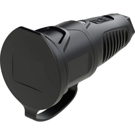 PC Electric 2511-ss Schutzkontaktkupplung Gummi  250 V Schwarz IP54