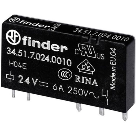 Finder 34.51.7.024.0010 Printrelais 24 V/DC 6 A 1 Wechsler 1 St.