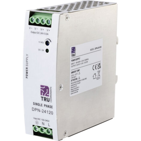 TRU COMPONENTS TC-10580792 Hutschienen-Netzteil (DIN-Rail) 24 V/DC 5 A 120 W Anzahl Ausgänge:1 x I (1/5)