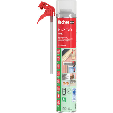 Fischer PU-P EVO 750 B2 Montageschaum Herstellerfarbe Weiß 563227 750 ml (1/5)