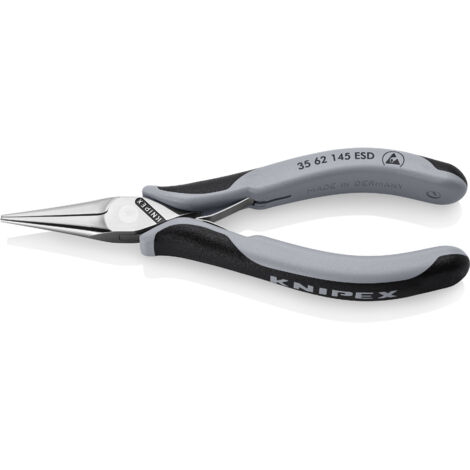 KNIPEX 35 62 145 ESD Elektronik-Greifzange ESD mit durchgestecktem Gelenk mit Mehrkomponenten-Hüllen spiegelpoliert 145 mm (1/2)