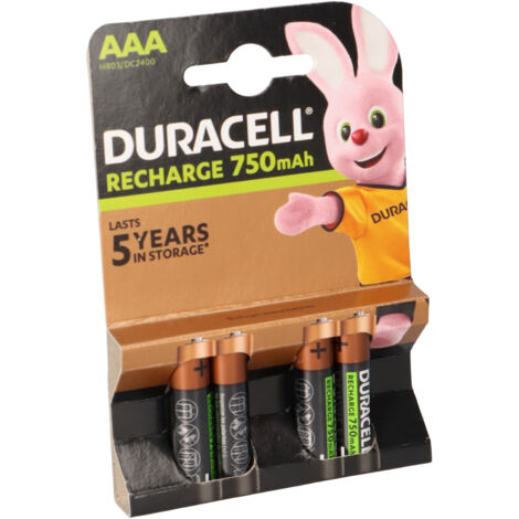 Duracell Akkus 4x AAA Micro 1,2V 750mAh NiMH im Blister