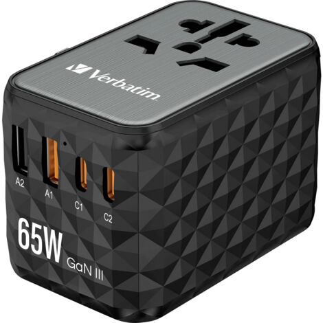 Verbatim UTA-05 GaN III USB Ladegerät 65 W 2x USB-A, 2x USB-C® USB PD, USB PD 3.0, QC 4+, Fast Charg (1/5)