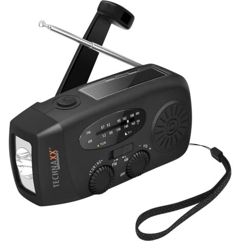 Technaxx TX-238 Notfallradio AM, FM Notfallradio  Handkurbel, Solarpanel, Taschenlampe, wiederauflad (1/5)