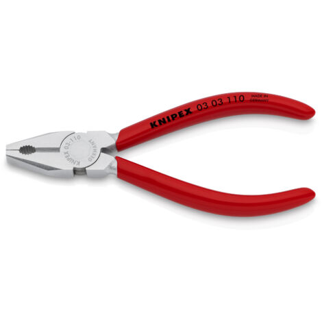 KNIPEX 03 03 110 Mini-Kombizange mit Kunststoff überzogen verchromt 110 mm