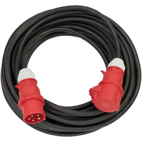 CEE Verlängerungsleitung IP44 25m schwarz H07RN-F 5G4,0 5-polig