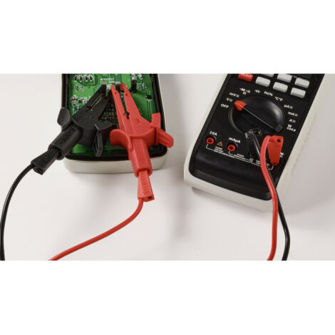 Kit Morsetti A Coccodrillo Presa 4mm CAT III 1000 V, CAT IV 600 V Nero Rosso Voltcraft Mss 103 1619406