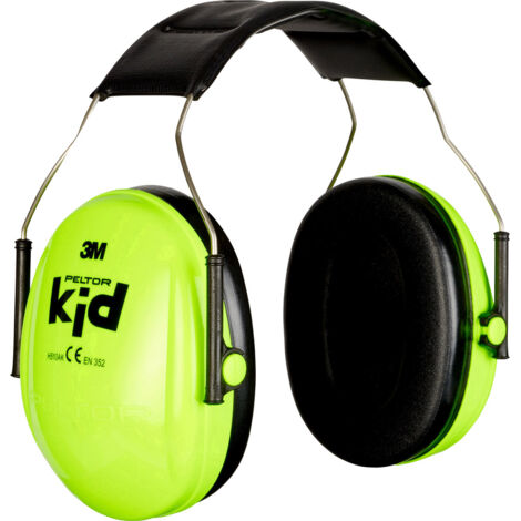 Kapselgehörschutz H510AK EN 352 SNR 27 dB Kopfbügel neongrün f.Kinder 3M