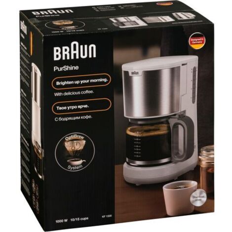 Braun KF 1500 WH Kaffeemaschine Weiß Fassungsvermögen Tassen=10 (1/6)
