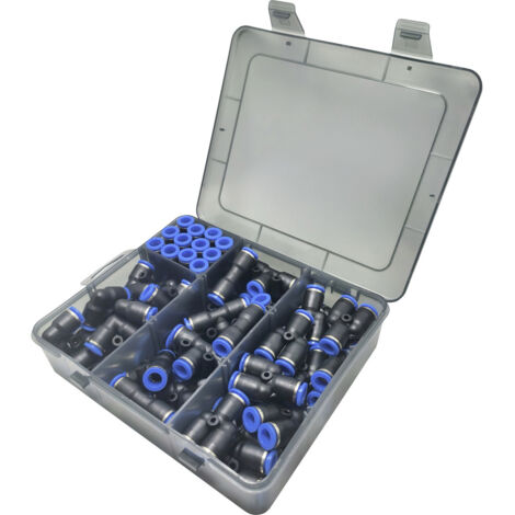 Pneumatik Sortimentbox bis zu 150 tlg. Druckluft Steckverschraubung Steckverbinder (MINI 48.tlg