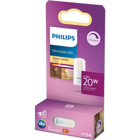 Philips 8720169300576 LED EEK F (A - G) G4 Stiftsockel 2.1 W = 20 W Warmweiß (Ø x H) 1.5 cm x 40 mm
