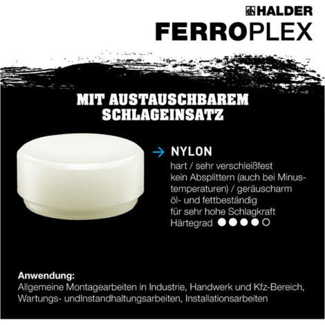 Halder FERROPLEX 3677.035 Schonhammer hart, ergonomischer Griff 800 g 295 mm 1 St. (1/5)