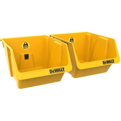 DEWALT DWST82813-1 - Set de 2 langlebige Kunststoffbehälter de für Muttern, Bolzen, Schrauben und Kleinwerkzeuge in Werkstatt, Garage oder Keller.