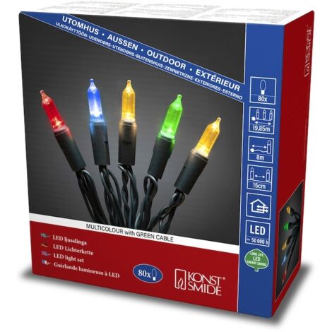 Konstsmide 6020-500 Mini-Lichterkette Außen netzbetrieben Anzahl Leuchtmittel 80 LED Mehrfarbig Be (1/3)