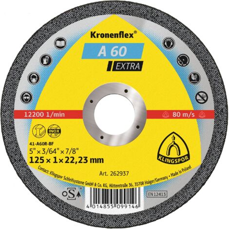 Klingspor Kronenflex A 60 Extra Trennscheiben 125 x 1 x 22,23 mm gerade 25 Stück (1/5)