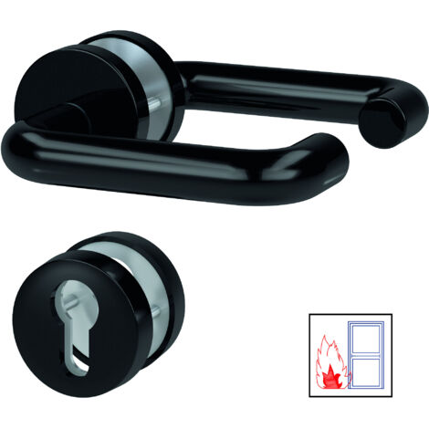 BASI - FS-Rosetten-Drücker-Garnitur - ZT-FS 2150 - Kunststoff Schwarz - 7529-9200 (1/3)