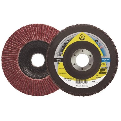 Klingspor 369278 SMT 974 Schleifmopteller Keramik, 125 x 22,23 mm Korn 80 gewölbt Durchmesser 125 mm (1/2)